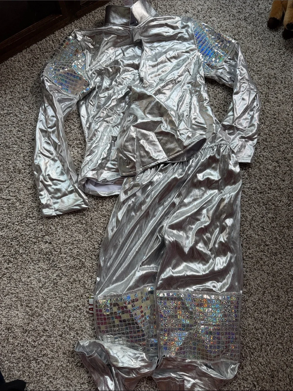 Halloween Tin Man costume - large top, medium pants and hat - Sequin Accents